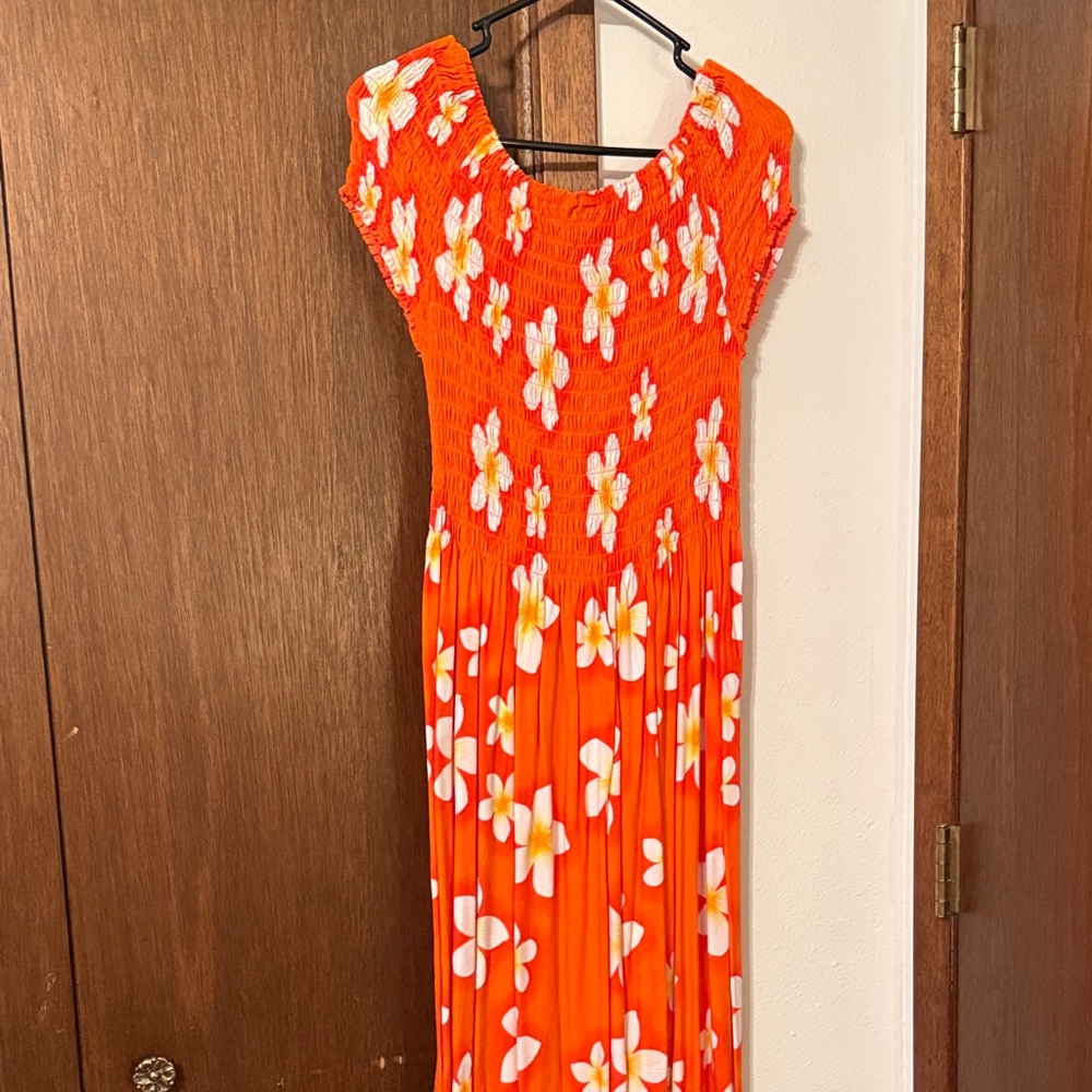 Floral Orange Maxi Dress